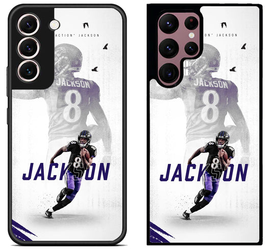 Lamar Jackson Baltimore Ravens Action Samsung Galaxy S22 | S22+ | S22 Ultra Case