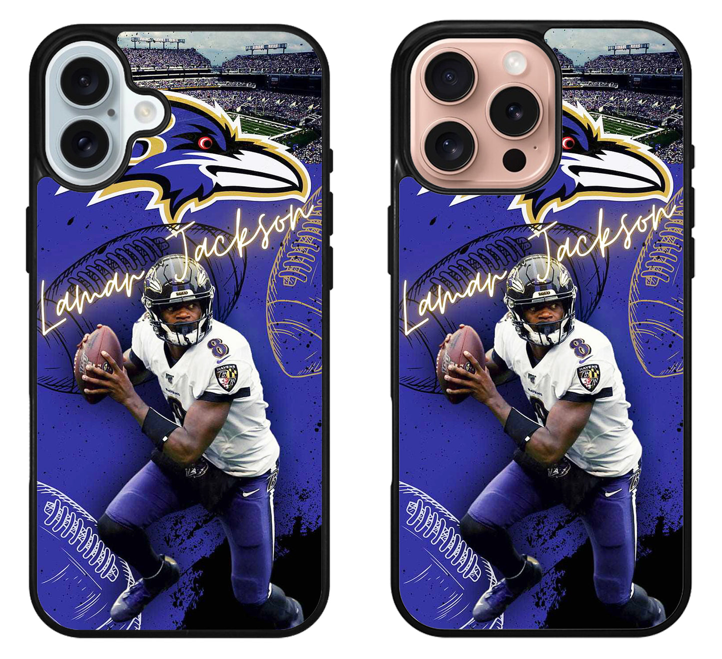 Lamar Jackson Baltimore Ravens Background iPhone 16 | 16 Plus | 16 Pro | 16 Pro Max Case
