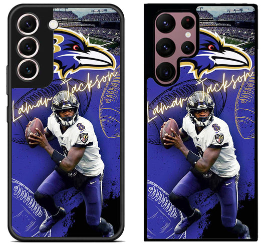 Lamar Jackson Baltimore Ravens Background Samsung Galaxy S22 | S22+ | S22 Ultra Case