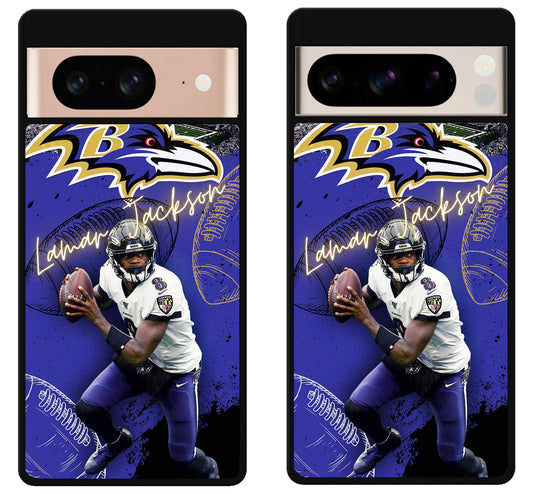 Lamar Jackson Baltimore Ravens Background Google Pixel 8 | 8 Pro Case