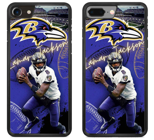 Lamar Jackson Baltimore Ravens Background iPhone 8 | 8 Plus Case