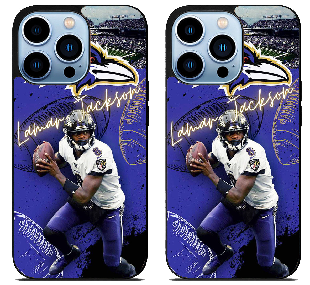 Lamar Jackson Baltimore Ravens Background iPhone 15 Pro | iPhone 15 Pro Max Case
