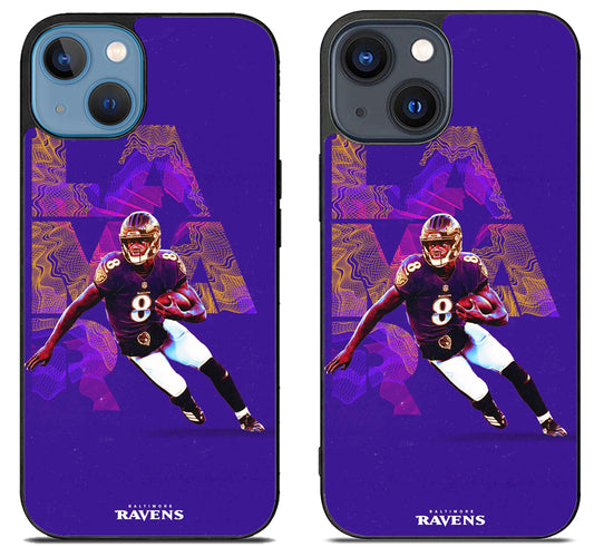 Lamar Jackson Baltimore Ravens Blue iPhone 15 | iPhone 15 Plus Case