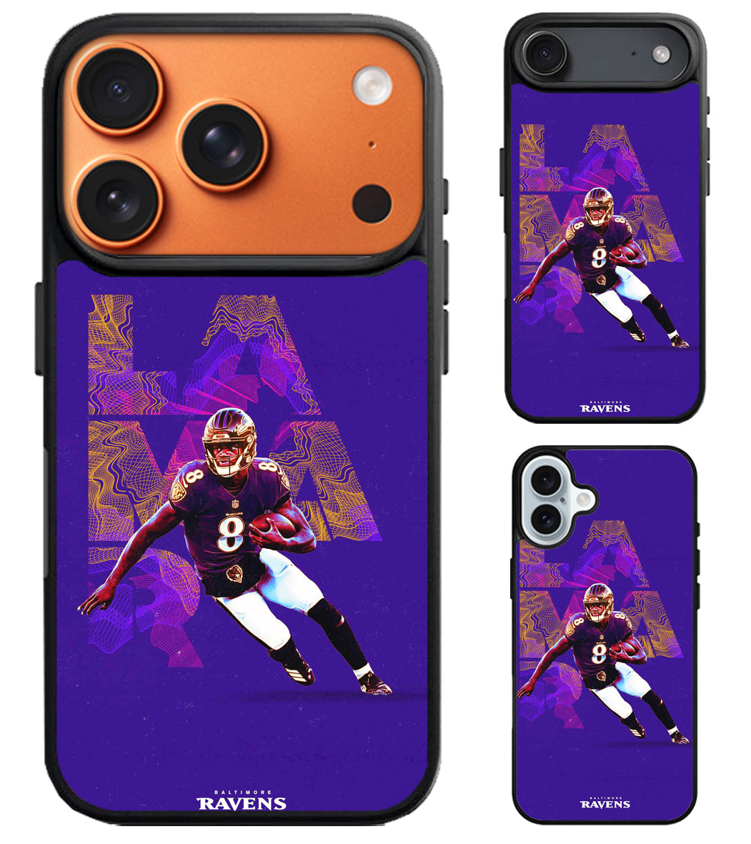 Lamar Jackson Baltimore Ravens Blue iPhone Air | iPhone 17 | 17 Pro | 17 Pro Max Case