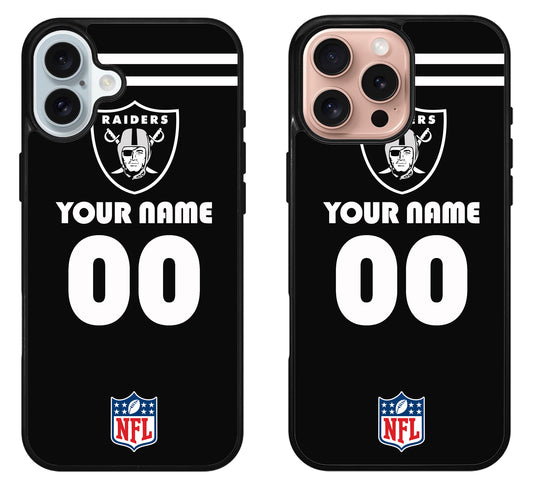 Custom Personalized Las Vegas Raiders NFL iPhone 16 | 16 Plus | 16 Pro | 16 Pro Max Case