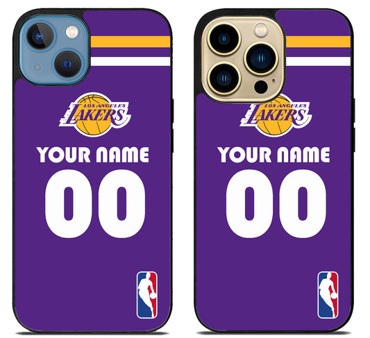 Custom Personalized Los Angeles Lakers NBA iPhone 14 | 14 Plus | 14 Pro | 14 Pro Max Case