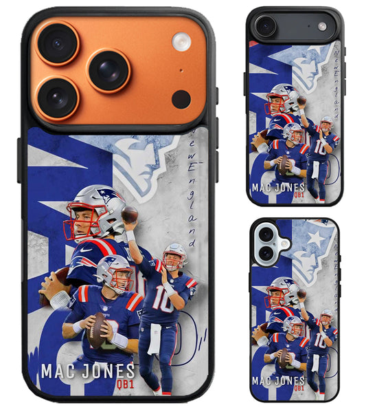 Mac Jones New England Patriots Collage iPhone Air | iPhone 17 | 17 Pro | 17 Pro Max Case