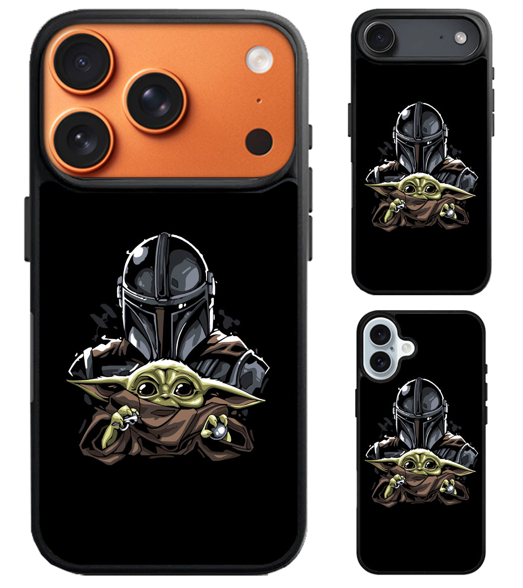 Mandalorian Baby Yoda Black iPhone Air | iPhone 17 | 17 Pro | 17 Pro Max Case