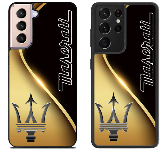 Maserati Golden Metallic Samsung Galaxy S21 | S21 FE | S21+ | S21 Ultra Case