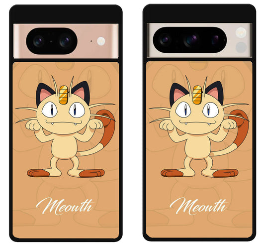 Meowth Pokemon Background Google Pixel 8 | 8 Pro Case