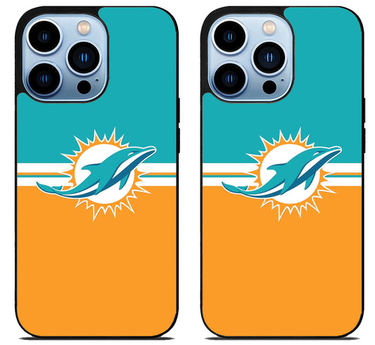 Miami Dolphins Stripe Cover iPhone 15 Pro | iPhone 15 Pro Max Case