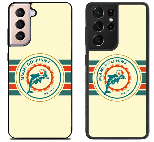 Miami Dolphins Striped Samsung Galaxy S21 | S21 FE | S21+ | S21 Ultra Case