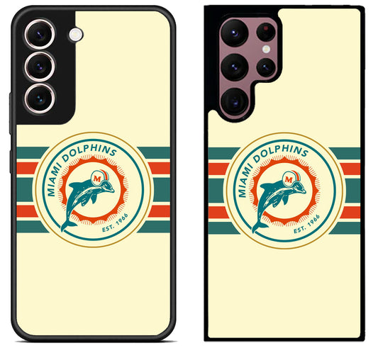 Miami Dolphins Striped Samsung Galaxy S22 | S22+ | S22 Ultra Case