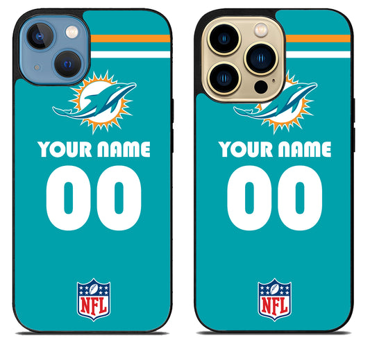 Custom Personalized Miami Dolphins NFL iPhone 14 | 14 Plus | 14 Pro | 14 Pro Max Case
