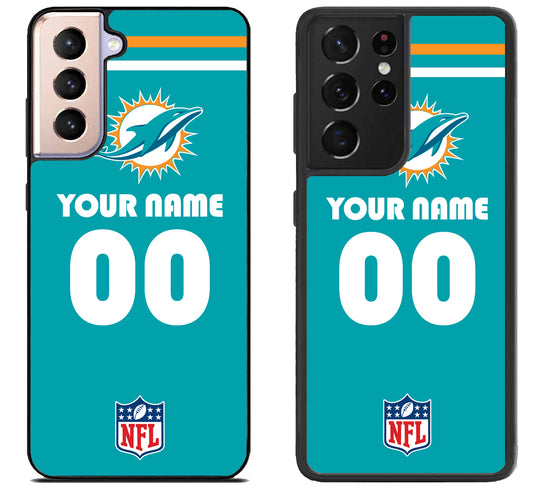 Custom Personalized Miami Dolphins NFL Samsung Galaxy S21 | S21 FE | S21+ | S21 Ultra Case
