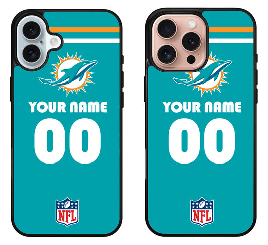 Custom Personalized Miami Dolphins NFL iPhone 16 | 16 Plus | 16 Pro | 16 Pro Max Case