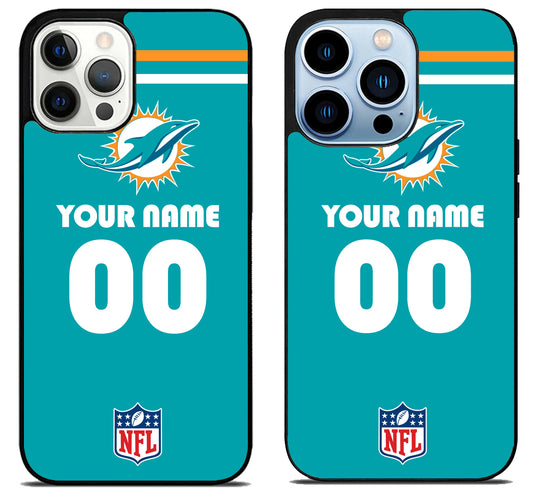 Custom Personalized Miami Dolphins NFL iPhone 15 Pro | iPhone 15 Pro Max Case