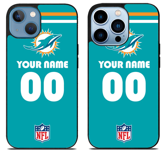Custom Personalized Miami Dolphins NFL iPhone 13 | 13 Mini | 13 Pro | 13 Pro Max Case