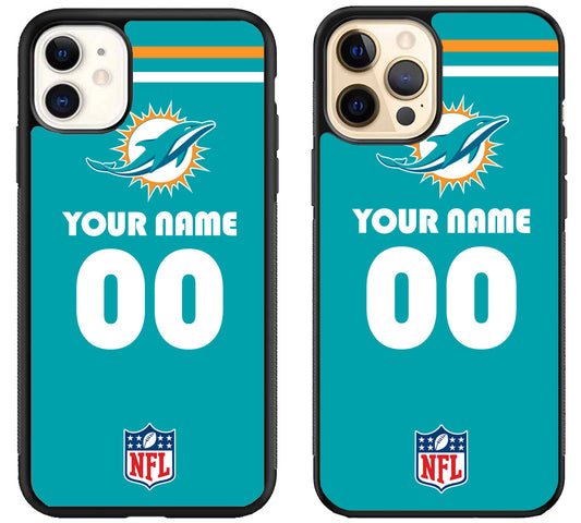 Custom Personalized Miami Dolphins NFL iPhone 12 | 12 Mini | 12 Pro | 12 Pro Max Case