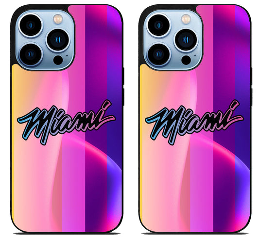 Miami Heat Colorfull iPhone 15 Pro | iPhone 15 Pro Max Case