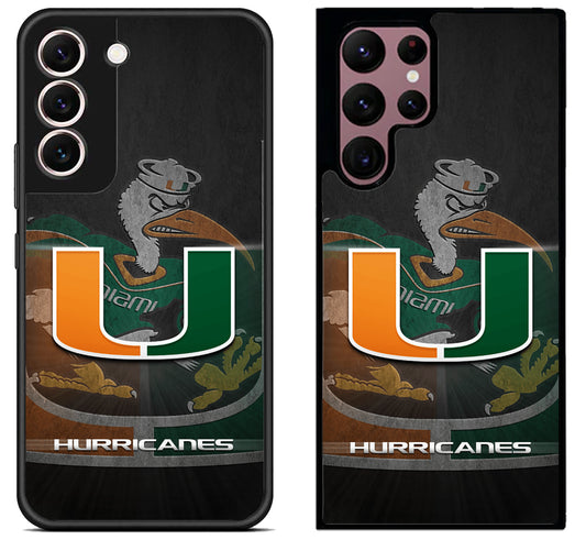 Miami Hurricanes Background Samsung Galaxy S22 | S22+ | S22 Ultra Case