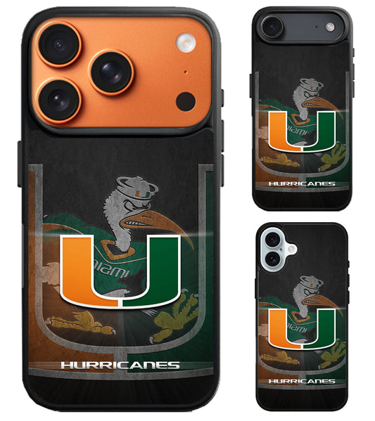Miami Hurricanes iPhone Air | iPhone 17 | 17 Pro | 17 Pro Max Case