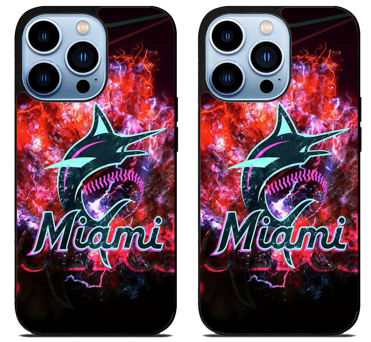 Miami Marlins Background iPhone 15 Pro | iPhone 15 Pro Max Case