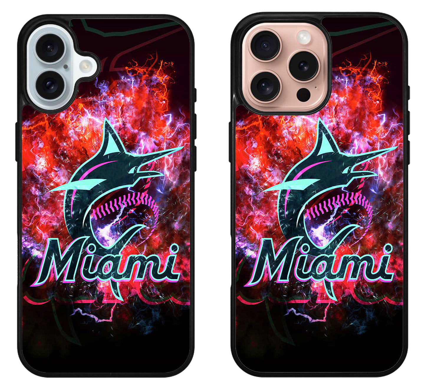 Miami Marlins Background iPhone 16 | 16 Plus | 16 Pro | 16 Pro Max Case