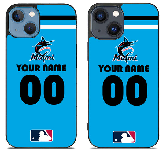 Custom Personalized Miami Marlins MLB iPhone 15 | iPhone 15 Plus Case
