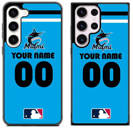 Custom Personalized Miami Marlins MLB Samsung Galaxy S23 | S23+ | S23 Ultra Case