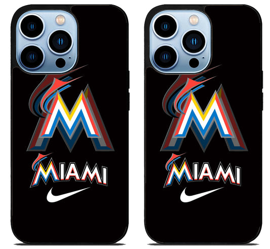 Miami Marlins Black iPhone 15 Pro | iPhone 15 Pro Max Case