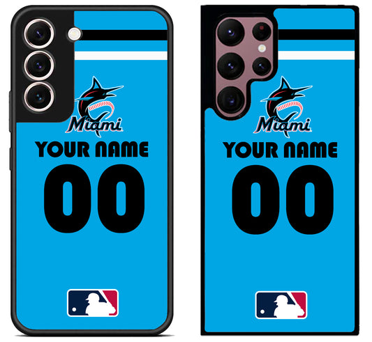 Custom Personalized Miami Marlins MLB Samsung Galaxy S22 | S22+ | S22 Ultra Case