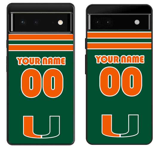 Custom Personalized Miami hurricanes Google Pixel 6 | 6A | 6 Pro Case