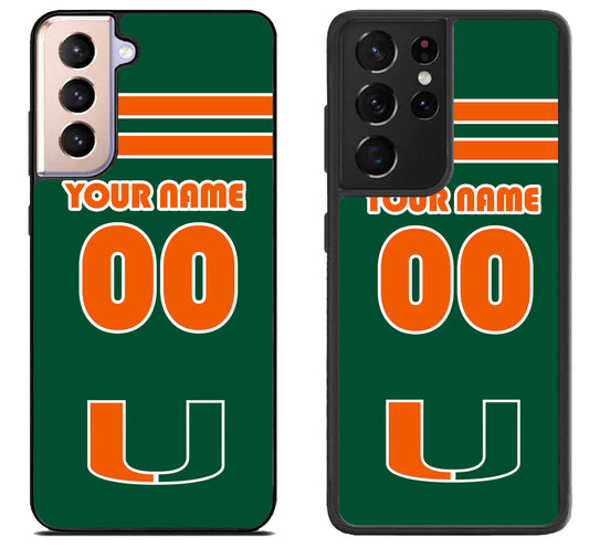 Custom Personalized Miami hurricanes Samsung Galaxy S21 | S21 FE | S21+ | S21 Ultra Case