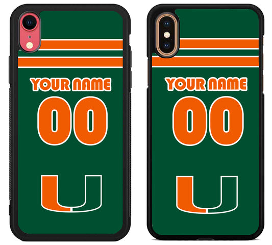 Custom Personalized Miami hurricanes iPhone X | Xs | Xr | Xs Max Case