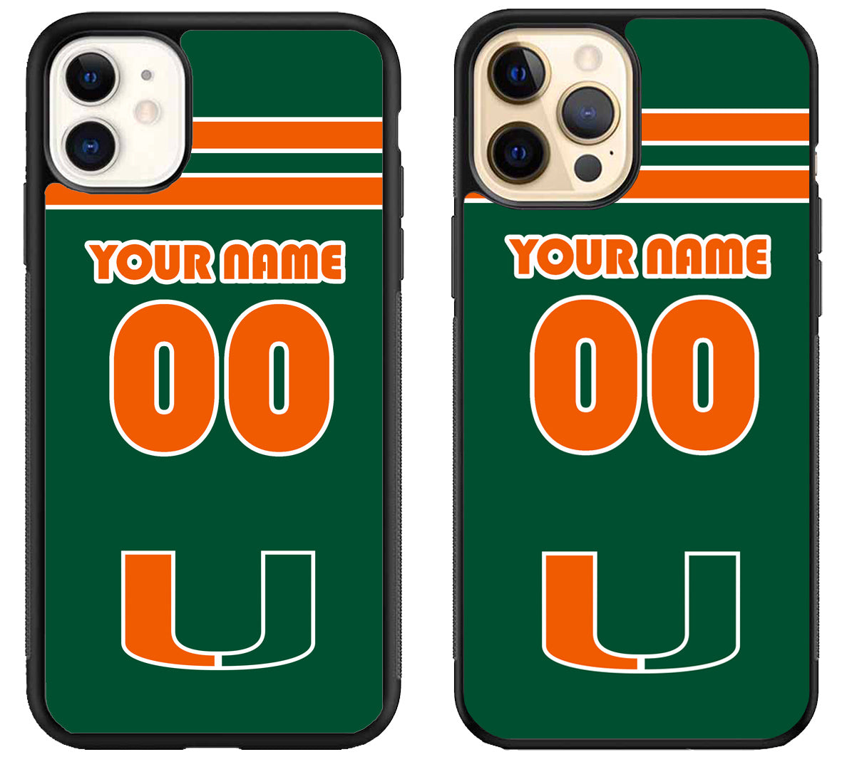 Custom Personalized Miami hurricanes iPhone 12 | 12 Mini | 12 Pro | 12 Pro Max Case