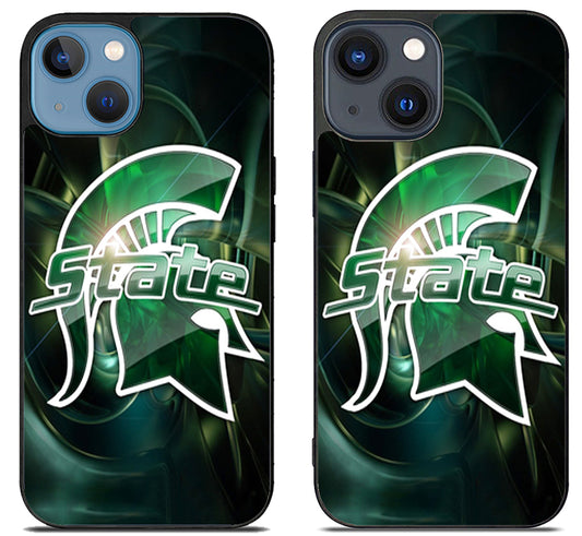 Michigan State Spartans Background iPhone 15 | iPhone 15 Plus Case