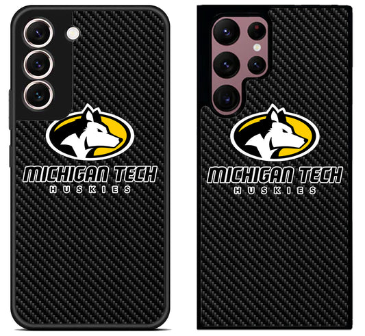 Michigan Tech Huskies Carbon Samsung Galaxy S22 | S22+ | S22 Ultra Case