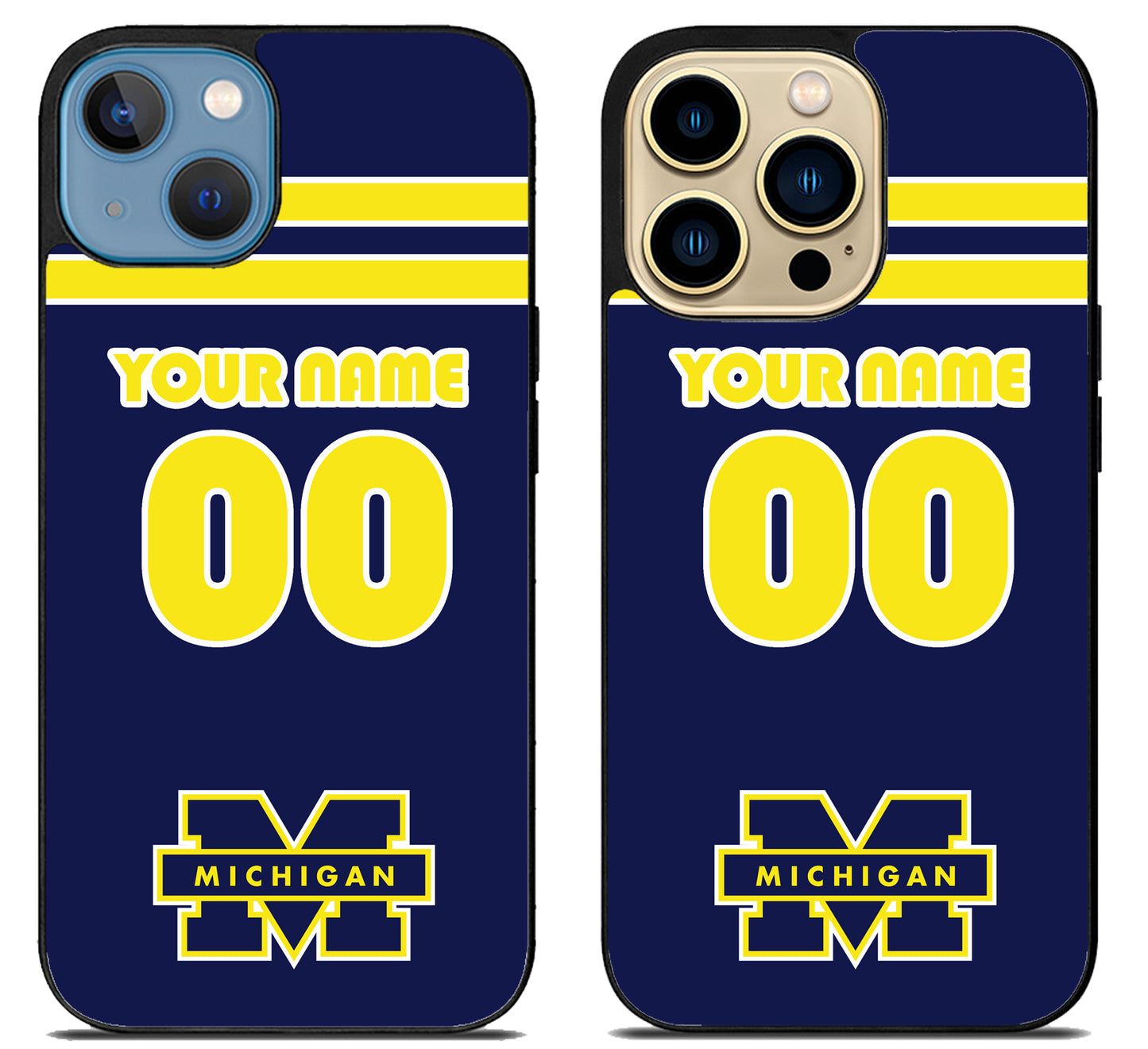 Custom Personalized Michigan Wolverines iPhone 14 | 14 Plus | 14 Pro | 14 Pro Max Case