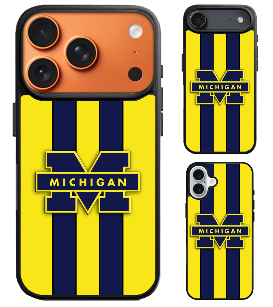 Michigan Wolverines Stripe iPhone Air | iPhone 17 | 17 Pro | 17 Pro Max Case
