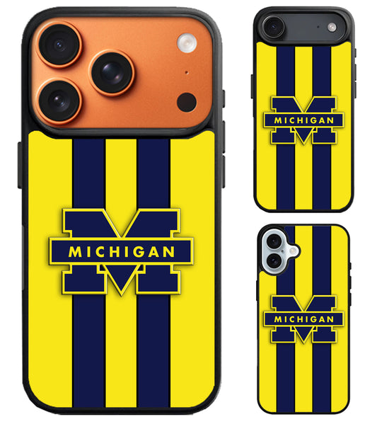Michigan Wolverines Stripe iPhone Air | iPhone 17 | 17 Pro | 17 Pro Max Case