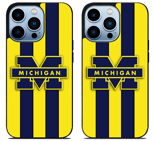 Michigan Wolverines Stripe iPhone 15 Pro | iPhone 15 Pro Max Case