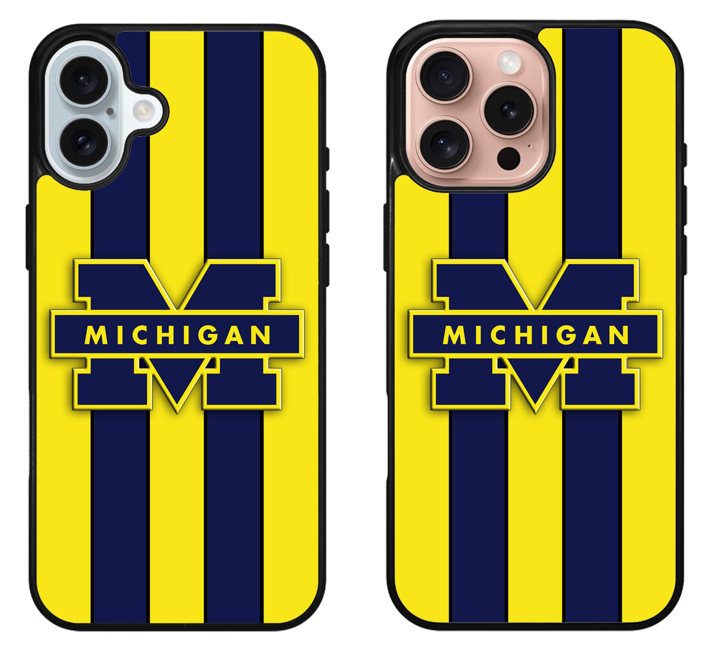 Michigan Wolverines Stripe iPhone 16 | 16 Plus | 16 Pro | 16 Pro Max Case