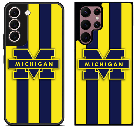 Michigan Wolverines Stripe Samsung Galaxy S22 | S22+ | S22 Ultra Case