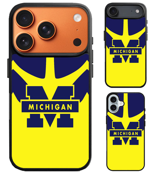 Michigan Wolverines Style iPhone Air | iPhone 17 | 17 Pro | 17 Pro Max Case