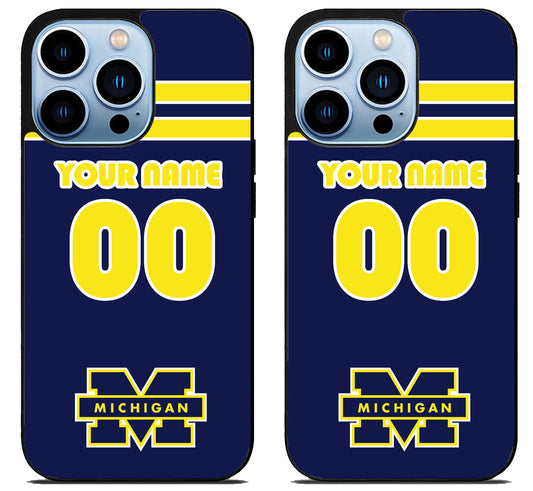 Custom Personalized Michigan Wolverines iPhone 15 Pro | iPhone 15 Pro Max Case