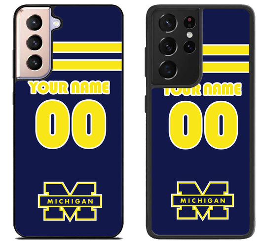 Custom Personalized Michigan Wolverines Samsung Galaxy S21 | S21 FE | S21+ | S21 Ultra Case