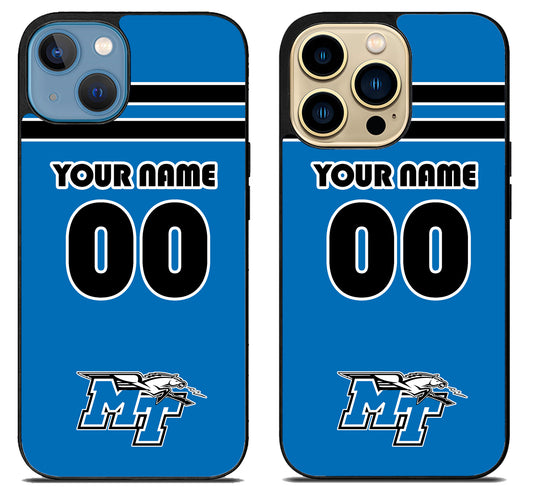 Custom Personalized Middle Tennessee Blue Raiders iPhone 14 | 14 Plus | 14 Pro | 14 Pro Max Case