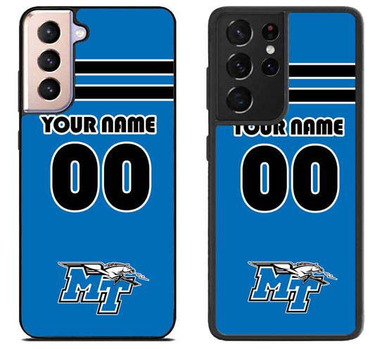 Custom Personalized Middle Tennessee Blue Raiders Samsung Galaxy S21 | S21 FE | S21+ | S21 Ultra Case