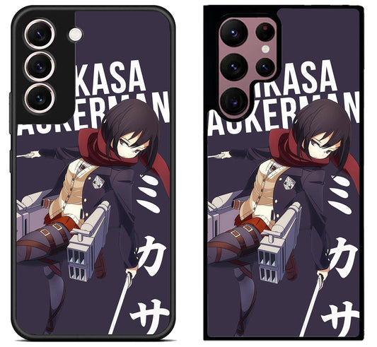 Mikasa Ackerman Attack on Titan Anime Samsung Galaxy S22 | S22+ | S22 Ultra Case